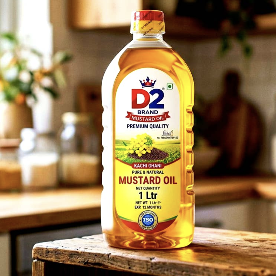 Premium Quality Kachi Ghani Mustard Oil (1 Ltr Bottle)